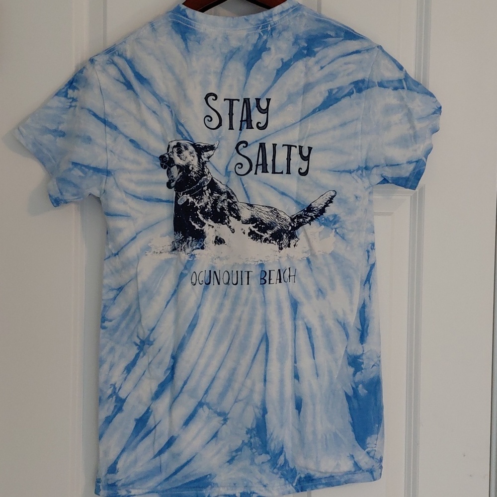 Stay Salty Blue Tie-Dye Tee, Size S - Picture 3 of 3